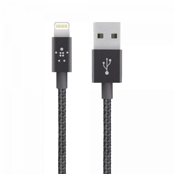 Belkin Mixit Metallic 2.4A Lightning 1.2m Black в Ташкенте - фото