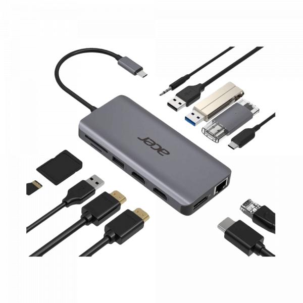 Acer 12 in 1 Type C Dongle: 2xUSB 3.2 / 2xUSB 2.0 / SD /  TF / 2xHDMI / PD / DP / RJ-45 / 3.5mm в Ташкенте - фото