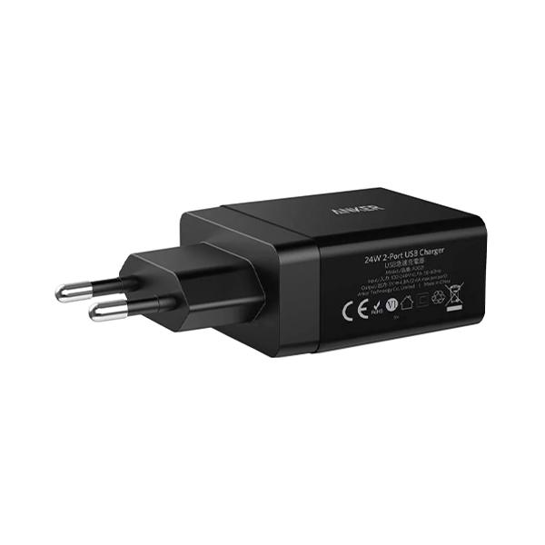 Anker PowerPort 2 USB 24W Black Toshkentda - fotosurat
