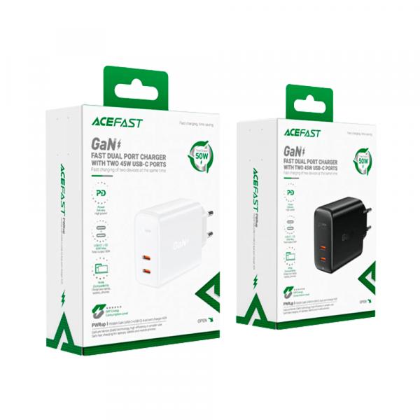 Acefast A29 GaN PD50W (2xUSB-C) White в Ташкенте - фото