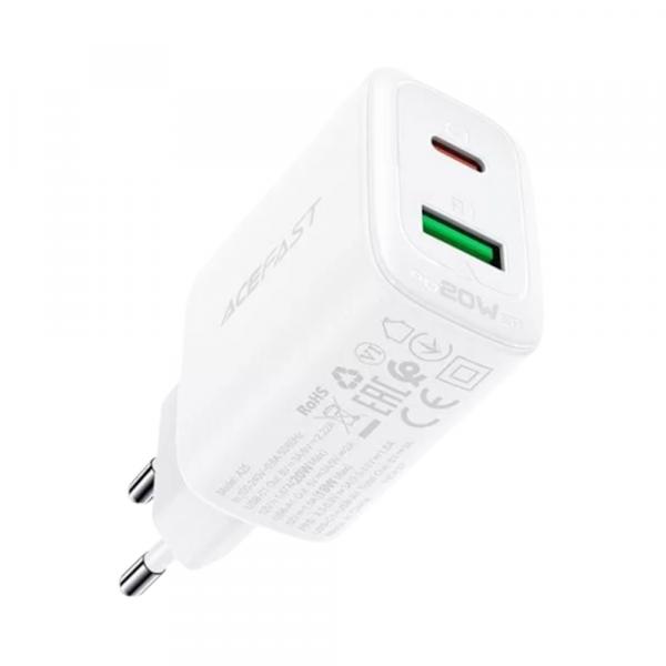 Acefast A25 PD20W (USB-C/USB-A) White в Ташкенте - фото