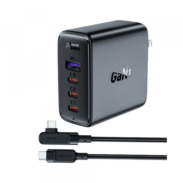 Acefast A39 GaN PD100W (3xUSB-C/USB-A) Black в Ташкенте - фото