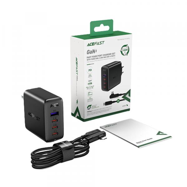 Acefast A39 GaN PD100W (3xUSB-C/USB-A) Black в Ташкенте - фото