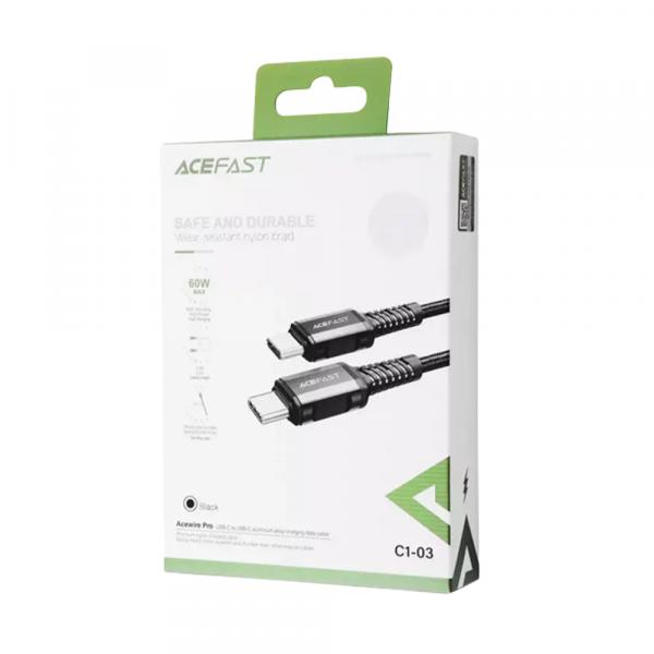 Acefast C1-03 (USB-C/USB-C) 1.2m Black в Ташкенте - фото