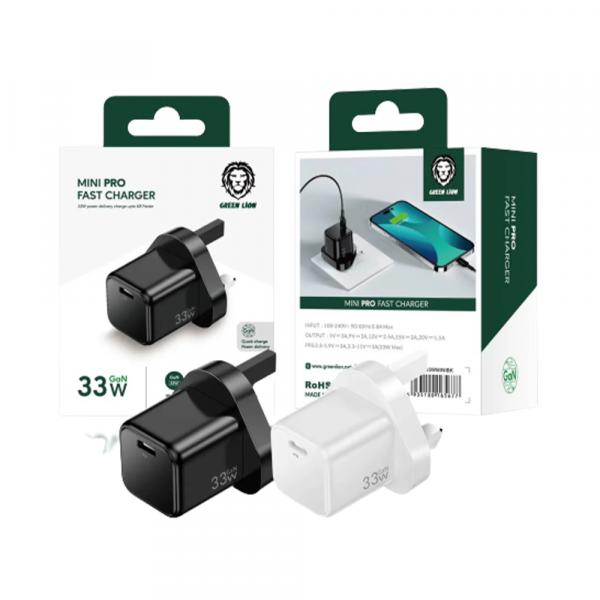 Green Lion Mini Pro Fast PD GaN Charger 33W UK Black в Ташкенте - фото