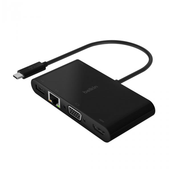 Belkin USB-C - Ethernet / HDMI / VGA / USB-A / 100W PD Black в Ташкенте - фото
