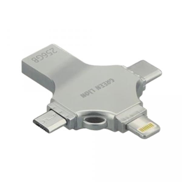 Green Lion 256GB 4in1 [USB-A - USB-C/MicroUSB/Lightning] в Ташкенте - фото