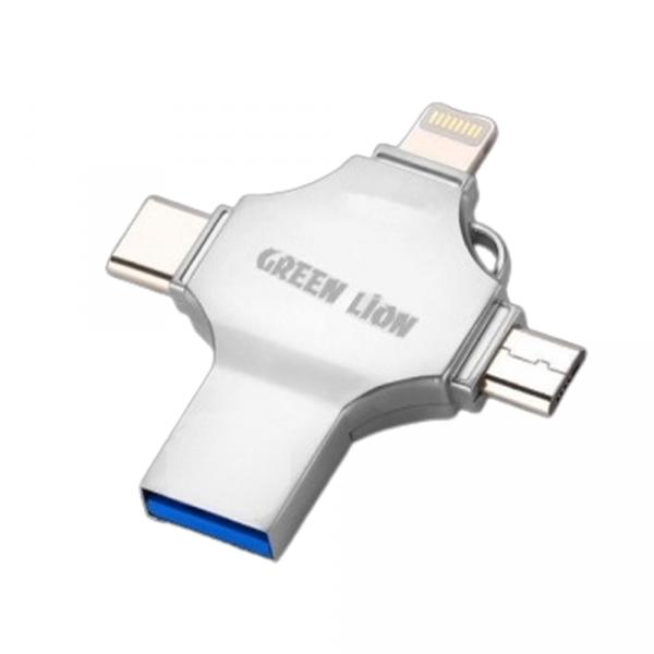 Green Lion 256GB 4in1 [USB-A - USB-C/MicroUSB/Lightning] в Ташкенте - фото