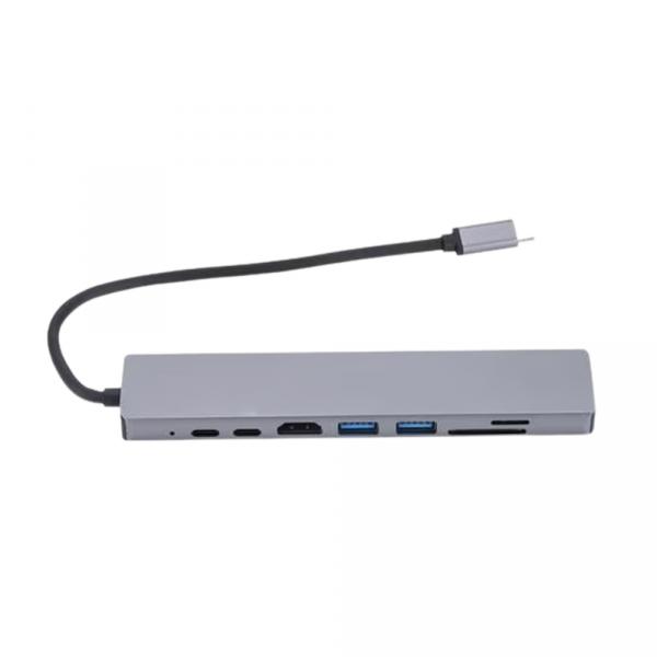 8in1 USB-C to HDMI / 2x USB-A / 2x USB-C / RJ45(100mb) / SD+TF в Ташкенте - фото