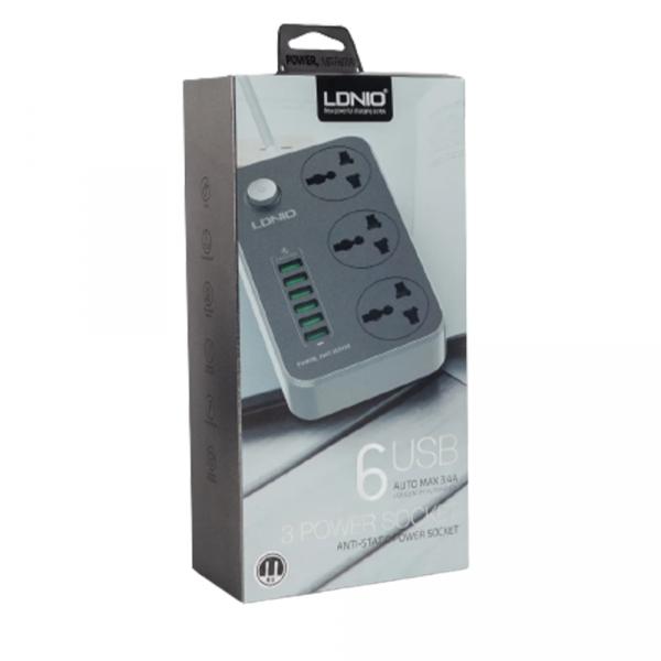 LDNIO SC3604 / 3 розетки / 6xUSB / 2m Toshkentda - fotosurat