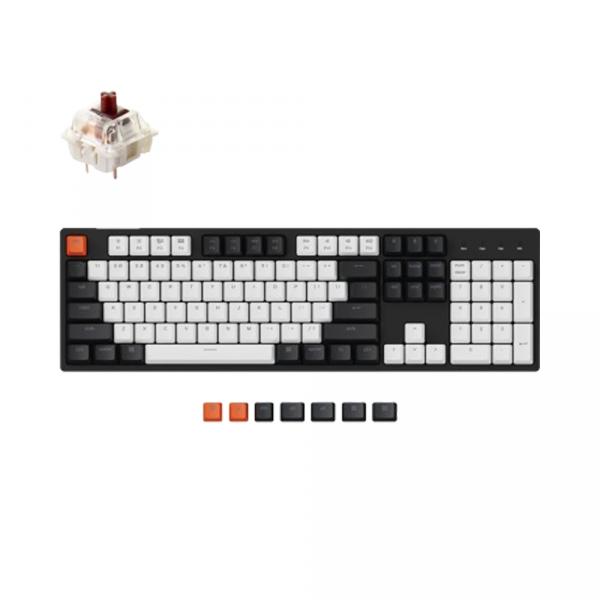 Keychron C2 [Gateron G Pro Brown] HotSwap White LED Black / UA в Ташкенте - фото