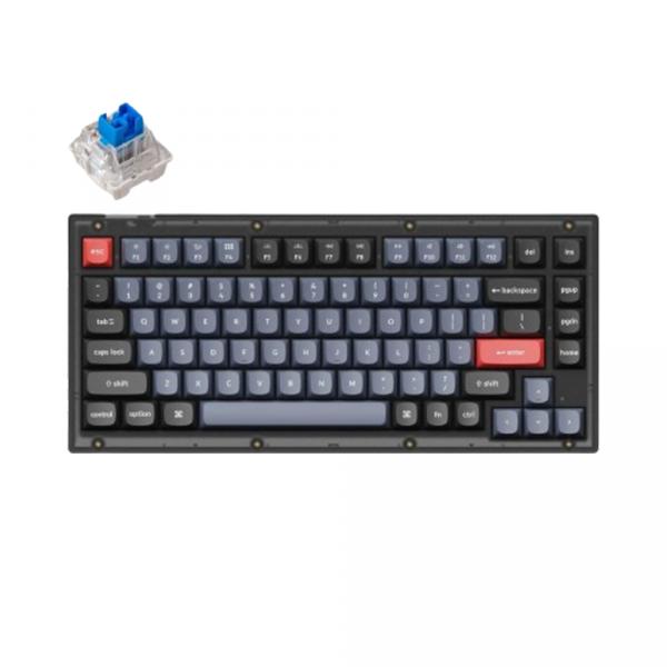Keychron V1 QMK RGB [Gateron G Pro Blue] HotSwap Frosted Black в Ташкенте - фото