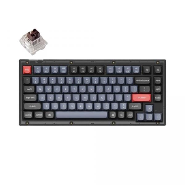 Keychron V1 QMK RGB [Gateron G Pro Brown] HotSwap Frosted Black в Ташкенте - фото