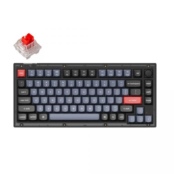Keychron V1 QMK Knob RGB [Gateron G Pro Red] HotSwap Frosted Black в Ташкенте - фото