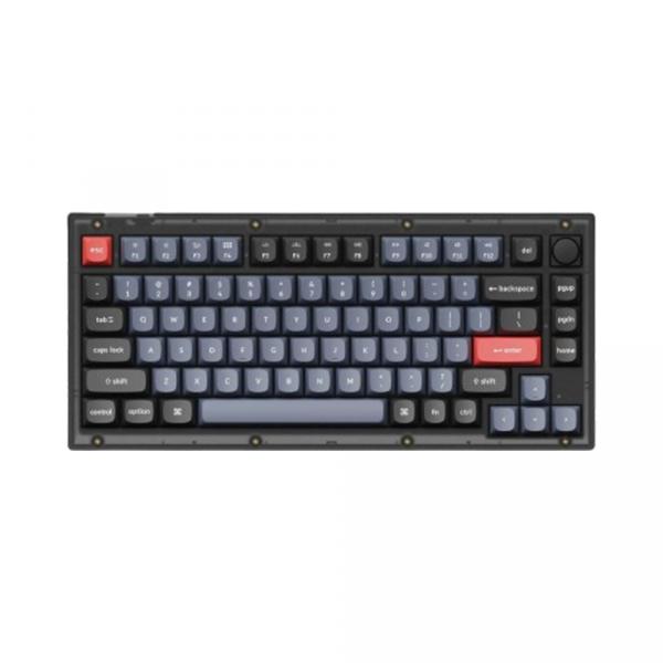 Keychron V1 QMK Knob RGB [Gateron G Pro Blue] HotSwap Frosted Black в Ташкенте - фото