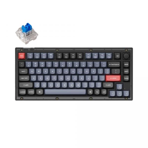 Keychron V1 QMK Knob RGB [Gateron G Pro Blue] HotSwap Frosted Black в Ташкенте - фото