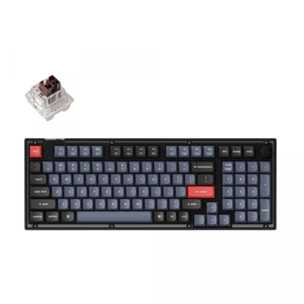 Keychron V5 QMK Knob RGB [K Pro Brown] HotSwap Frosted Black в Ташкенте - фото