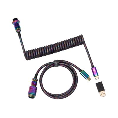 Keychron Premium Coiled Aviator Straight Rainbow Plated Black