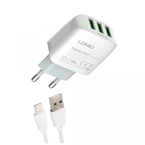 LDNIO A3312 / 17W / +cable USB-C 1m Toshkentda - fotosurat