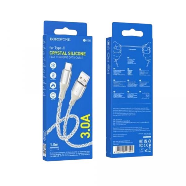 Borofone BX96 Crystal Silicone / USB-C / 1m в Ташкенте - фото
