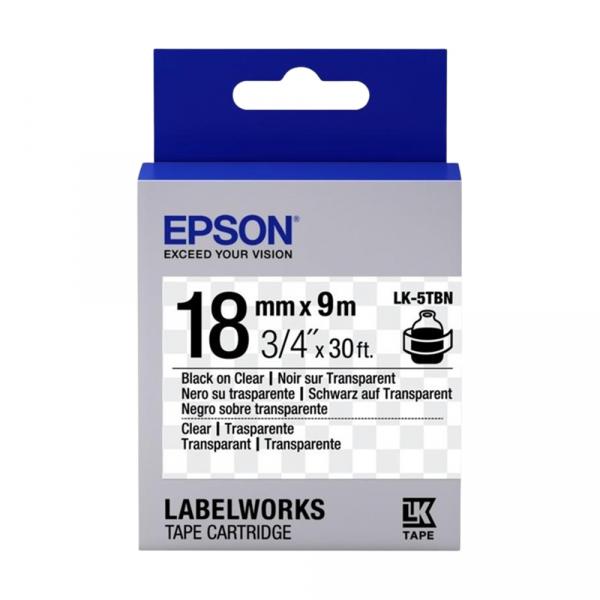 Epson LK5TBN Transparent-Black 18mm/9m в Ташкенте - фото