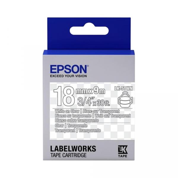 Epson LK5TWN Transparent-White 18mm/9m в Ташкенте - фото