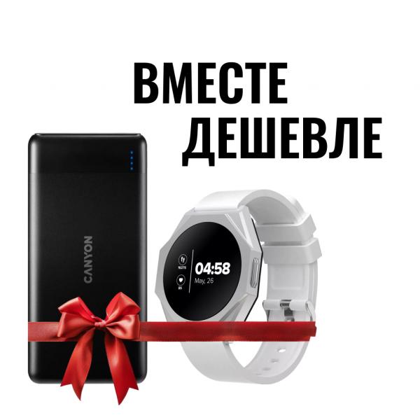 Canyon Otto SW-86 Silver + PB-107 10000mAh Black в Ташкенте - фото