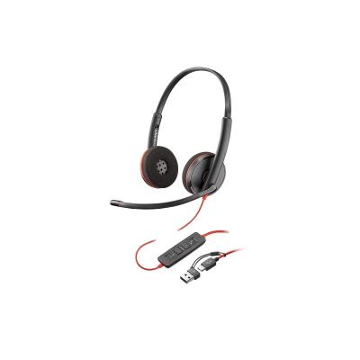 HP Poly Blackwire 3220 Stereo USB-C Headset +USB-C/A Adapter (Bulk) (8X228A6)
