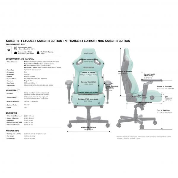 AndaSeat Kaiser 4 V2 Size XL Robin Egg Blue Toshkentda - fotosurat