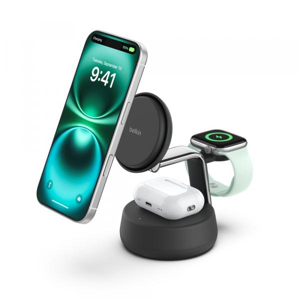 Belkin 25w QI2 3-IN-1 Wireless Charging Stand, Black Toshkentda - fotosurat