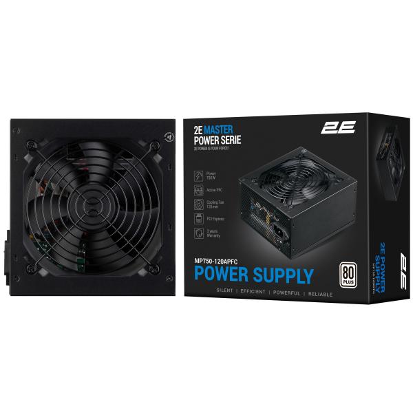 2E Master Power (750W), >80%, 80+ White, 120mm, 1xMB 24pin(20+4), 1xCPU 8pin(4+4), 3xMolex, 5xSATA, 4xPCIe 8pin(6+2) Toshkentda - fotosurat