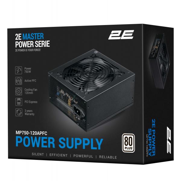 2E Master Power (750W), >80%, 80+ White, 120mm, 1xMB 24pin(20+4), 1xCPU 8pin(4+4), 3xMolex, 5xSATA, 4xPCIe 8pin(6+2) Toshkentda - fotosurat