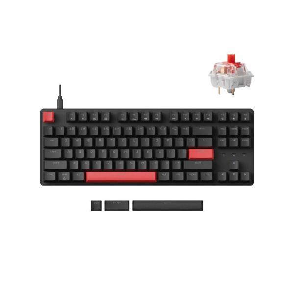 Lemokey  X1 87Key, Keychron Red, USB-A, QMK/VIA, EN/KZ/RU, Red led, черный в Ташкенте - фото