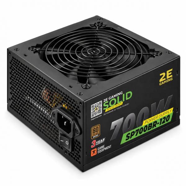 2E SOLID POWER (700W), 110-240V, >85%, 80+Bronze, APFC, 120мм, MB(20+4), CPU(4+4), 6xSA в Ташкенте - фото